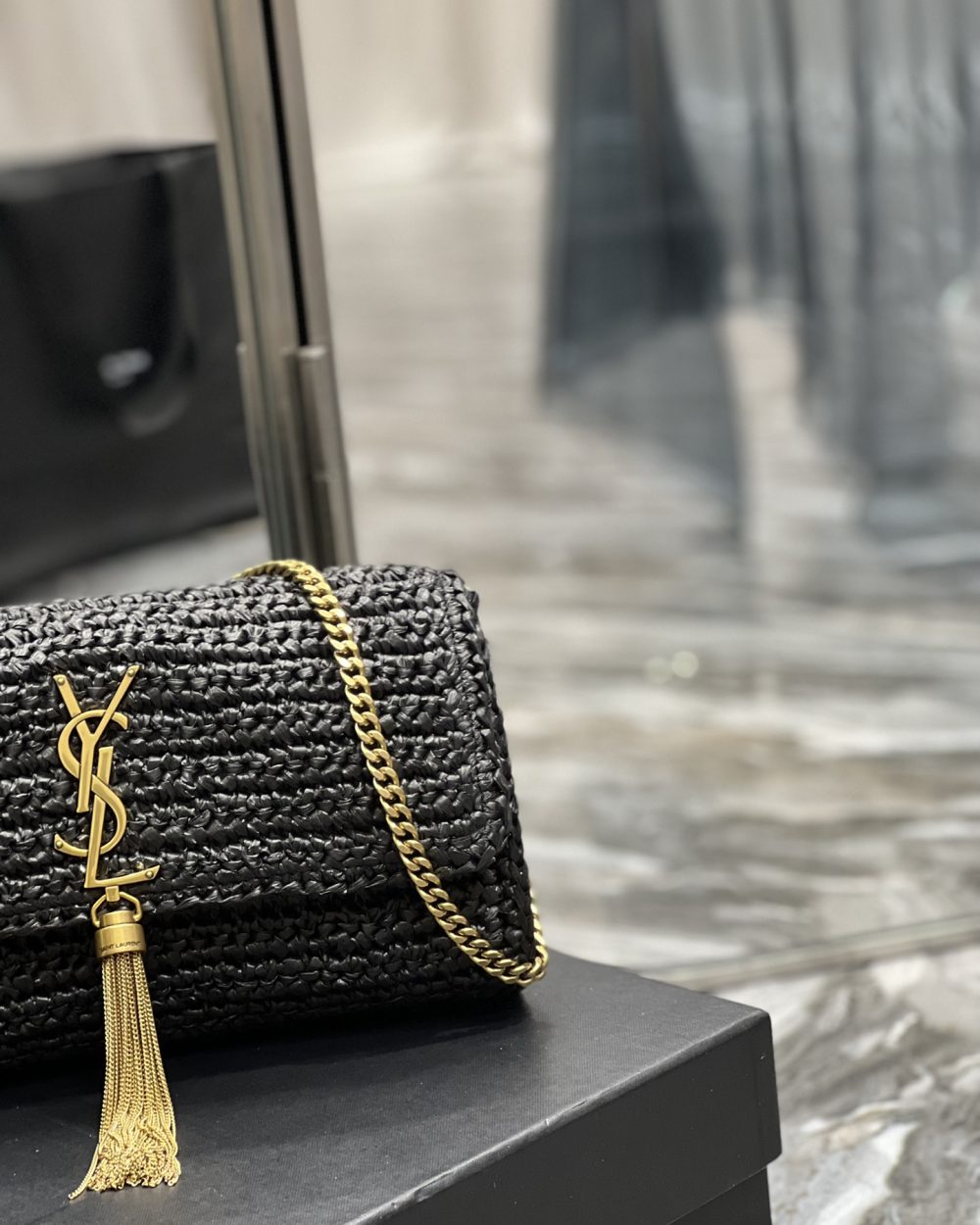 [REP 1:1] Saint Laurent Kate Medium Chain Bag Black For Women 10.2in/26cm YSL