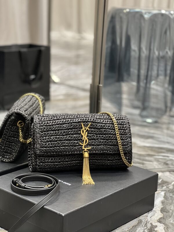 [REP 1:1] Saint Laurent Kate Medium Chain Bag Black For Women 10.2in/26cm YSL