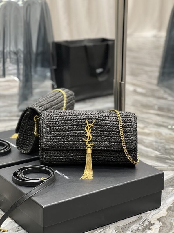 [REP 1:1] Saint Laurent Kate Medium Chain Bag Black For Women 10.2in/26cm YSL