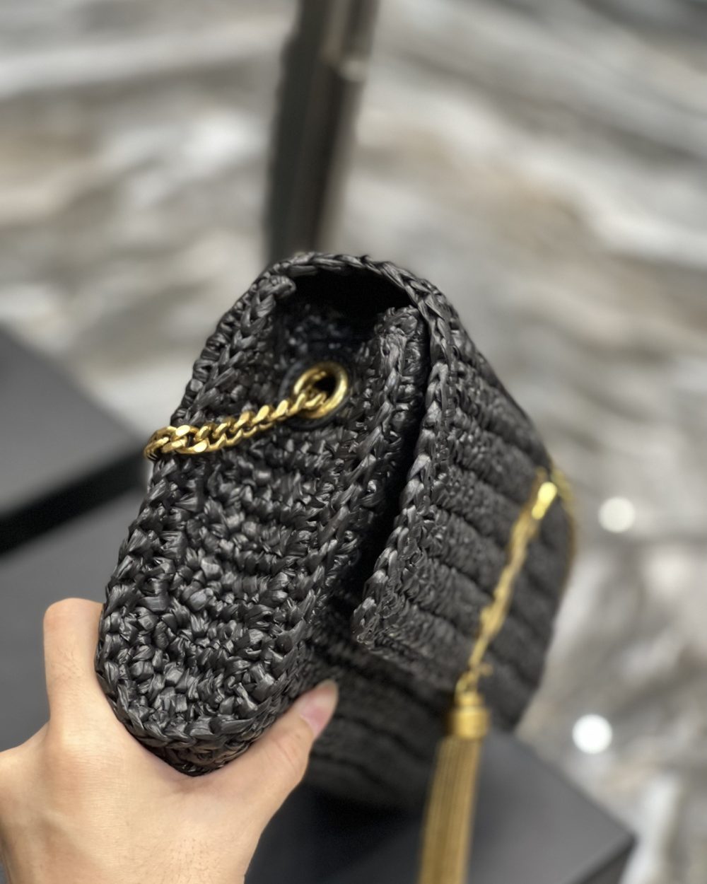 [REP 1:1] Saint Laurent Kate Medium Chain Bag Black For Women 10.2in/26cm YSL