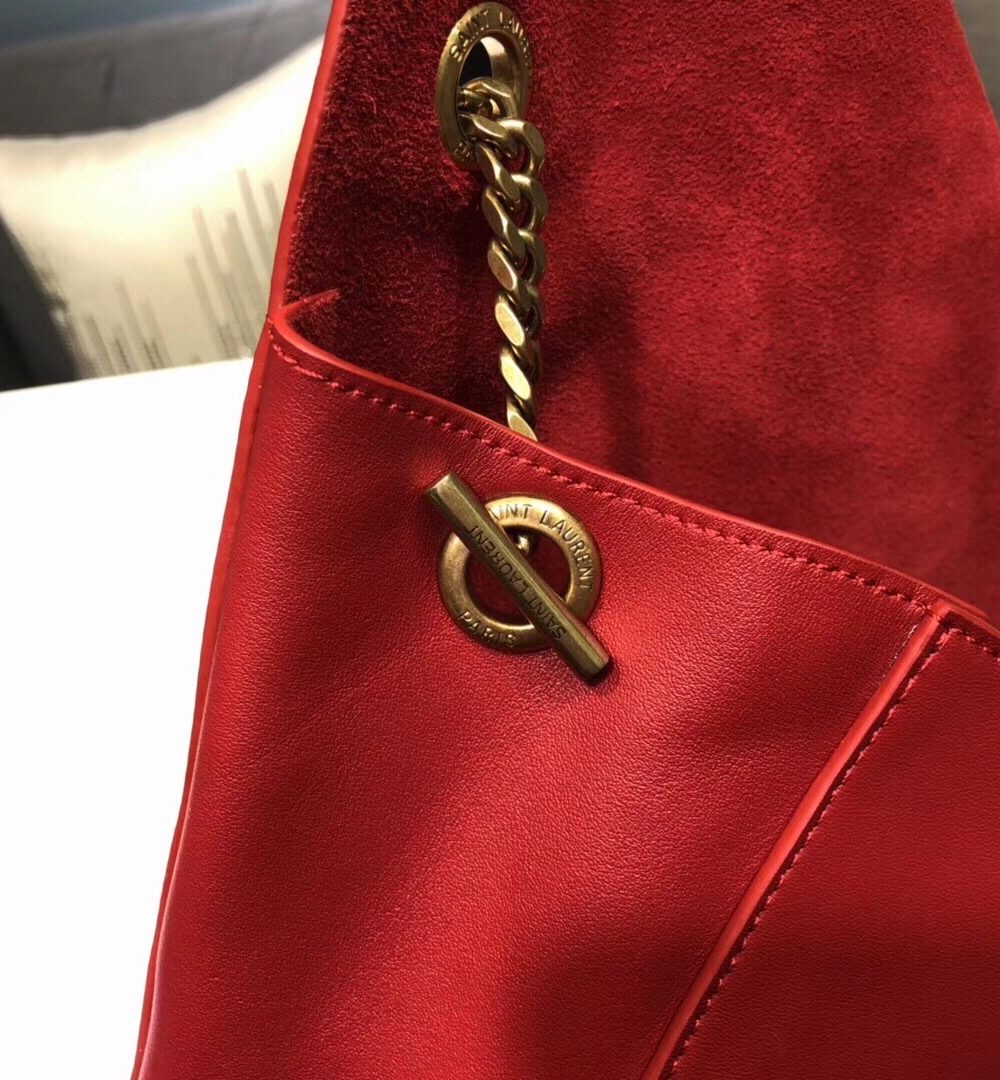 [REP 1:1] Saint Laurent Kate Medium Chain Bag In Grain De Poudre Red For Women 9.4in/24cm YSL 364021BOW0J6008