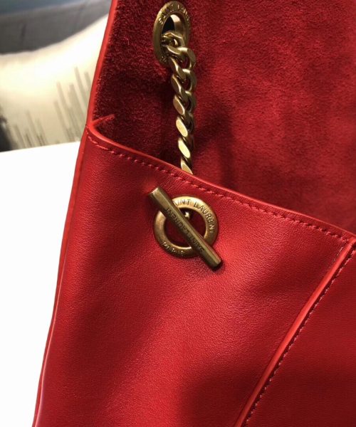 [REP 1:1] Saint Laurent Kate Medium Chain Bag In Grain De Poudre Red For Women 9.4in/24cm YSL 364021BOW0J6008