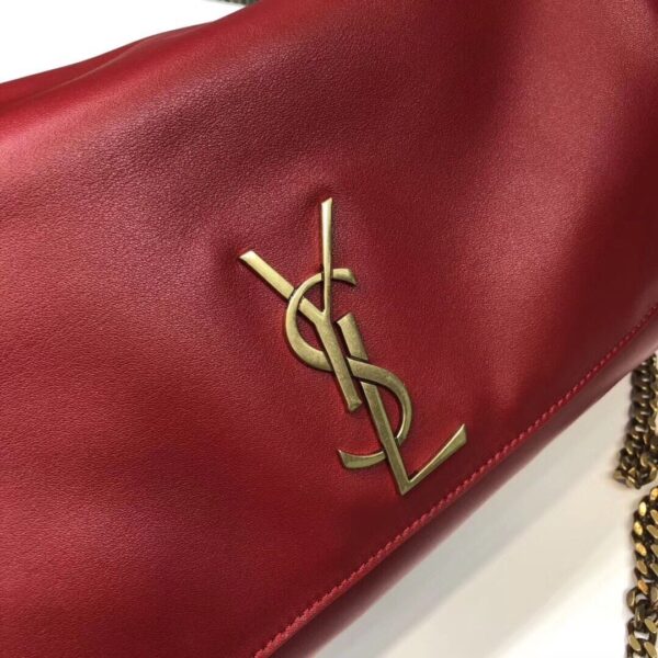 [REP 1:1] Saint Laurent Kate Medium Chain Bag In Grain De Poudre Red For Women 9.4in/24cm YSL 364021BOW0J6008