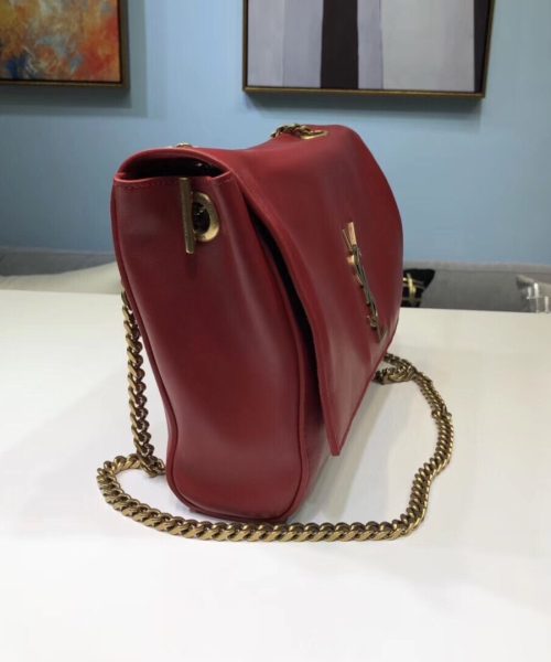 [REP 1:1] Saint Laurent Kate Medium Chain Bag In Grain De Poudre Red For Women 9.4in/24cm YSL 364021BOW0J6008