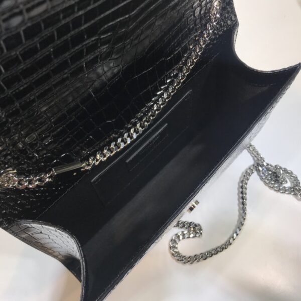 [REP 1:1] Saint Laurent Kate Medium Chain Bag With Tassel In Embossed Crocodile Black For Women 9.4in/24cm YSL 354119DND0N1000