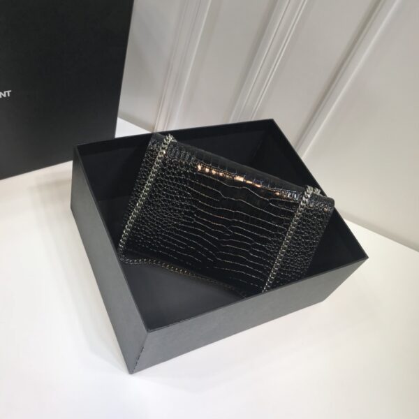 [REP 1:1] Saint Laurent Kate Medium Chain Bag With Tassel In Embossed Crocodile Black For Women 9.4in/24cm YSL 354119DND0N1000