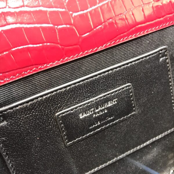 [REP 1:1] Saint Laurent Kate Medium Chain Bag With Tassel In Embossed Crocodile Burgundy For Women 9.4in/24cm YSL