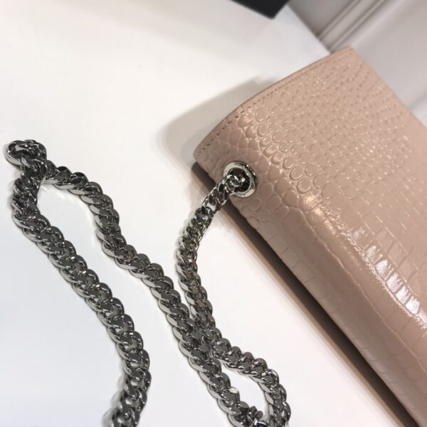 [REP 1:1] Saint Laurent Kate Medium Chain Bag With Tassel In Embossed Crocodile Dark Beige For Women 9.4in/24cm YSL