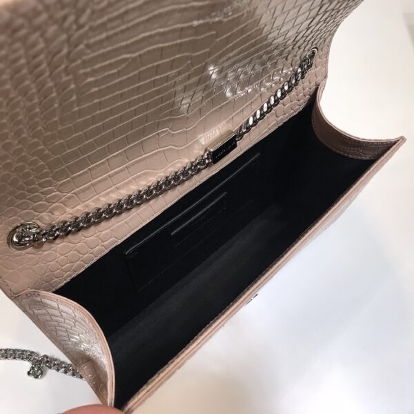 [REP 1:1] Saint Laurent Kate Medium Chain Bag With Tassel In Embossed Crocodile Dark Beige For Women 9.4in/24cm YSL