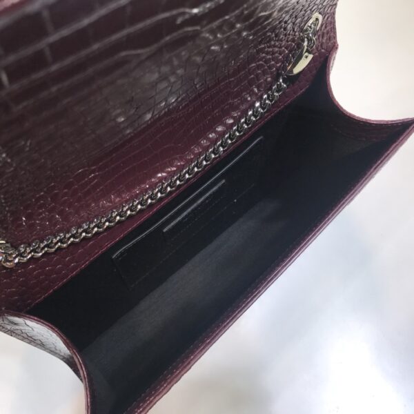 [REP 1:1] Saint Laurent Kate Medium Chain Bag With Tassel In Embossed Crocodile Dark Violet For Women 9.4in/24cm YSL
