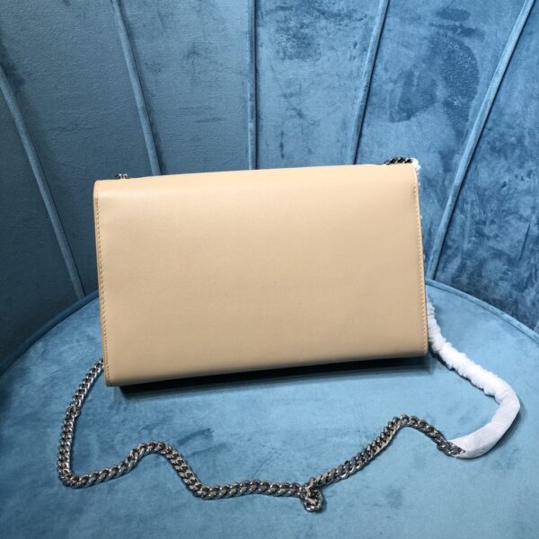 [REP 1:1] Saint Laurent Kate Medium Chain Bag With Tassel In Grain De Poudre Beige For Women 9.4in/24cm YSL