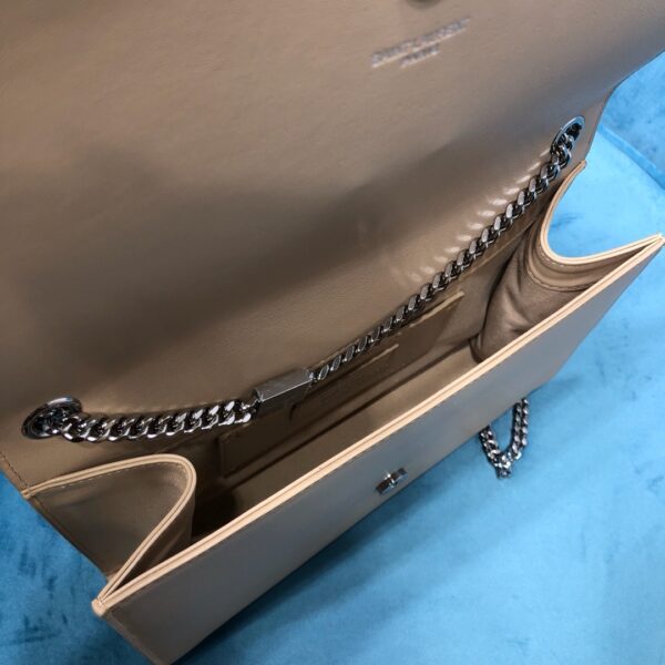 [REP 1:1] Saint Laurent Kate Medium Chain Bag With Tassel In Grain De Poudre Beige For Women 9.4in/24cm YSL