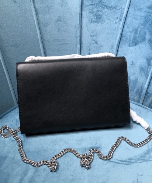 [REP 1:1] Saint Laurent Kate Medium Chain Bag With Tassel In Grain De Poudre Black For Women 9.4in/24cm YSL 354119BOW0N1000