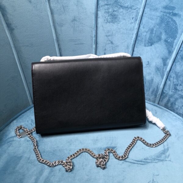[REP 1:1] Saint Laurent Kate Medium Chain Bag With Tassel In Grain De Poudre Black For Women 9.4in/24cm YSL 354119BOW0N1000