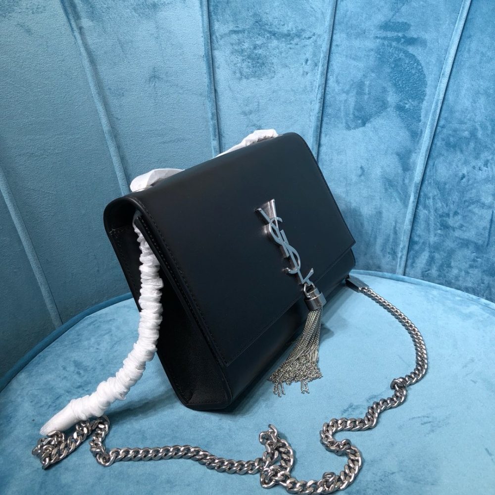 [REP 1:1] Saint Laurent Kate Medium Chain Bag With Tassel In Grain De Poudre Black For Women 9.4in/24cm YSL 354119BOW0N1000 - Image 2