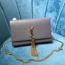 [REP 1:1] Saint Laurent Kate Medium Chain Bag With Tassel In Grain De Poudre Grey For Women 9.4in/24cm YSL