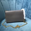 [REP 1:1] Saint Laurent Kate Medium Chain Bag With Tassel In Grain De Poudre Grey For Women 9.4in/24cm YSL