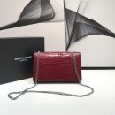 [REP 1:1] Saint Laurent Kate Medium Chain Bag With Tassel In Shiny-Embossed Burgundy For Women 9.4in/24cm