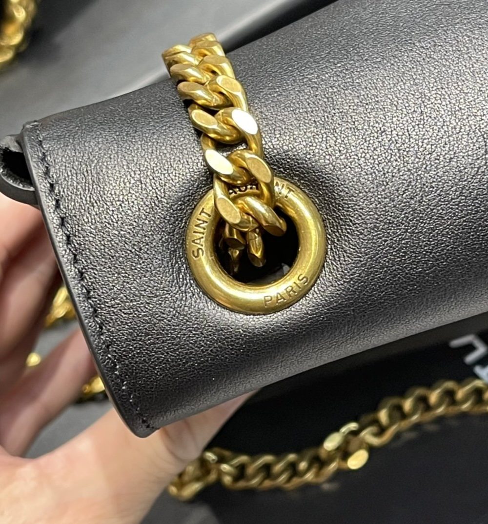 [REP 1:1] Saint Laurent Kate Medium Reversible Chain Bag Black In Suede With Gold Hardware For Women 11.2in/29cm YSL