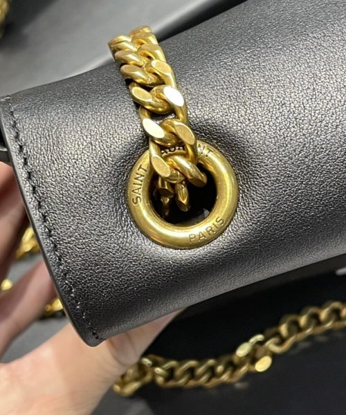 [REP 1:1] Saint Laurent Kate Medium Reversible Chain Bag Black In Suede With Gold Hardware For Women 11.2in/29cm YSL