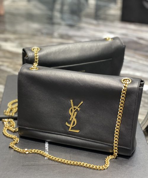 [REP 1:1] Saint Laurent Kate Medium Reversible Chain Bag Black In Suede With Gold Hardware For Women 11.2in/29cm YSL