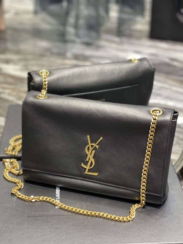 [REP 1:1] Saint Laurent Kate Medium Reversible Chain Bag Black In Suede With Gold Hardware For Women 11.2in/29cm YSL