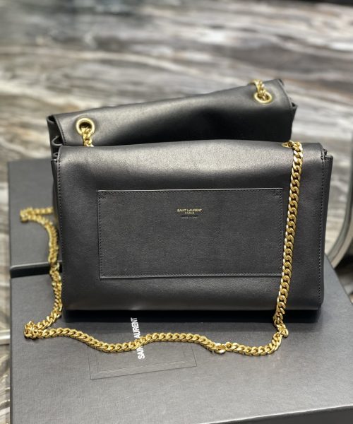 [REP 1:1] Saint Laurent Kate Medium Reversible Chain Bag Black In Suede With Gold Hardware For Women 11.2in/29cm YSL