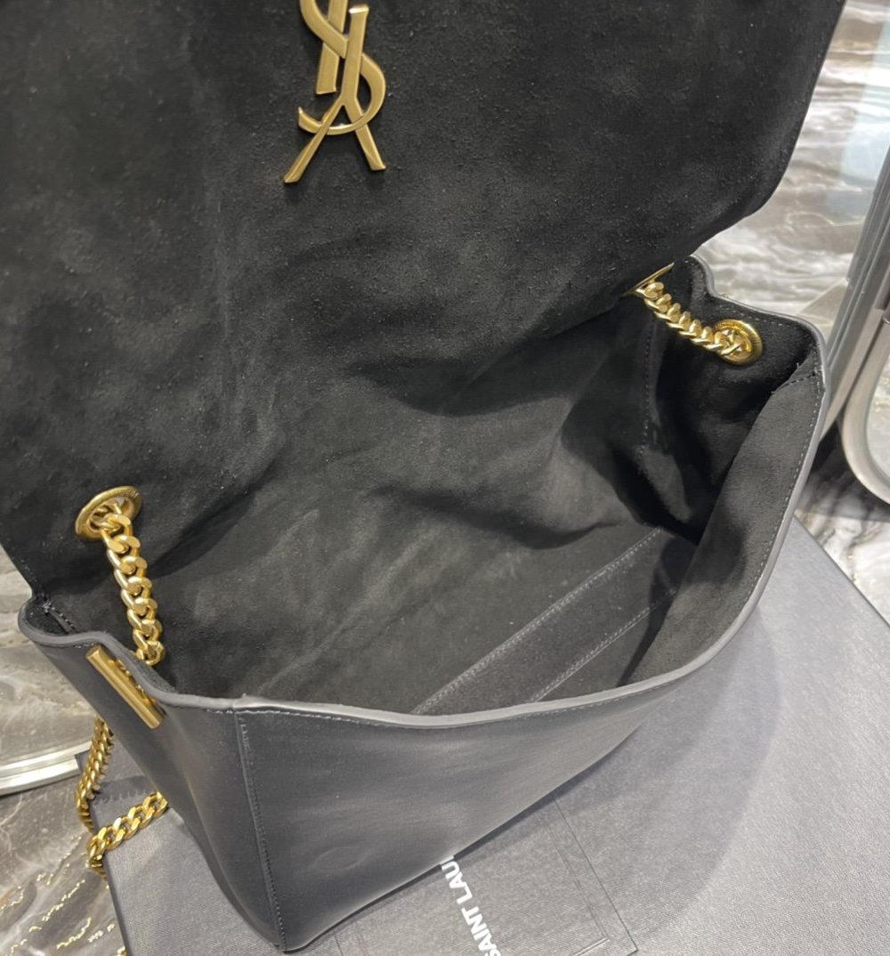 [REP 1:1] Saint Laurent Kate Medium Reversible Chain Bag Black In Suede With Gold Hardware For Women 11.2in/29cm YSL