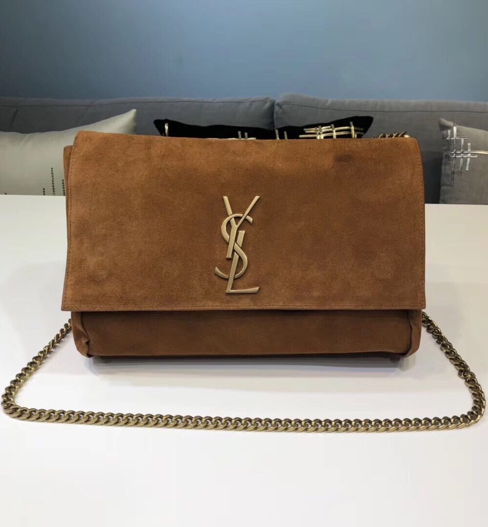 [REP 1:1] Saint Laurent Kate Medium Reversible Chain Bag Brown For Women 28.5in/11.2cm YSL 5538041S78W7761