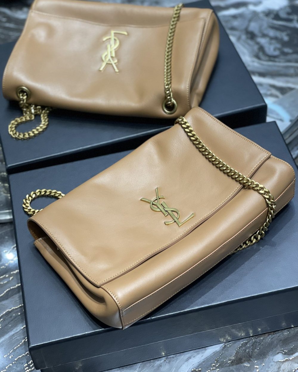 [REP 1:1] Saint Laurent Kate Medium Reversible Chain Bag Brown In Suede With Gold Hardware For Women 11.2in/29cm YSL