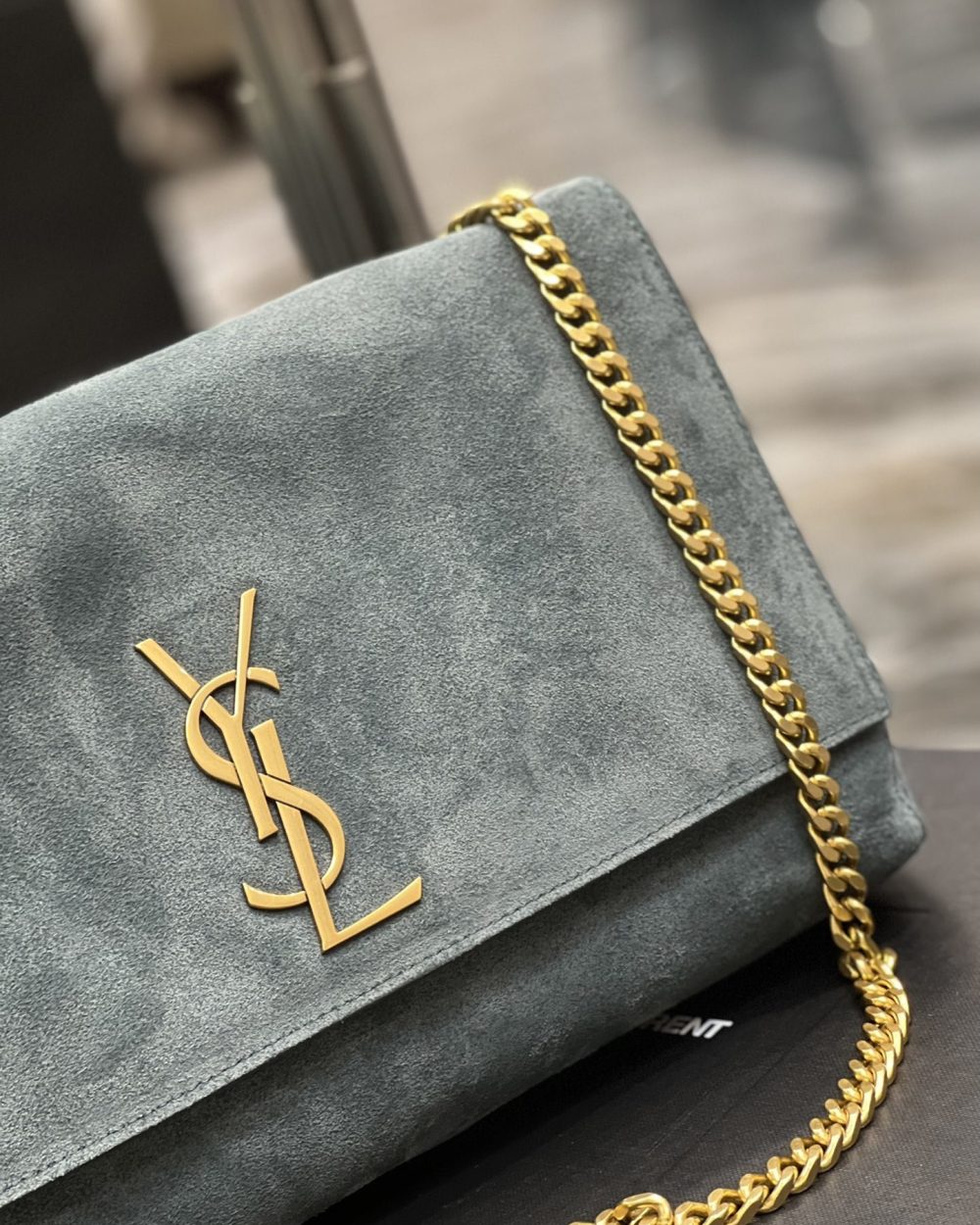 [REP 1:1] Saint Laurent Kate Medium Reversible Chain Bag In Suede With Gold Hardware For Women 11.2in/29cm YSL