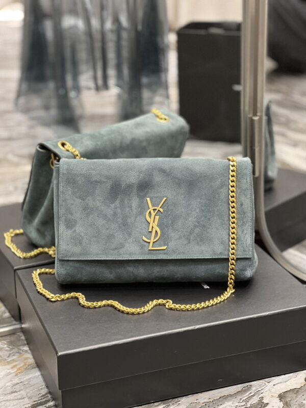 [REP 1:1] Saint Laurent Kate Medium Reversible Chain Bag In Suede With Gold Hardware For Women 11.2in/29cm YSL