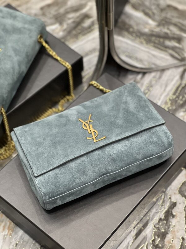 [REP 1:1] Saint Laurent Kate Medium Reversible Chain Bag In Suede With Gold Hardware For Women 11.2in/29cm YSL