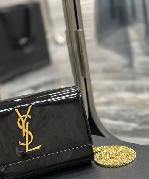 [REP 1:1] Saint Laurent Kate Monogram Shoulder Bag Light Black For Women 7.8in/20cm YSL
