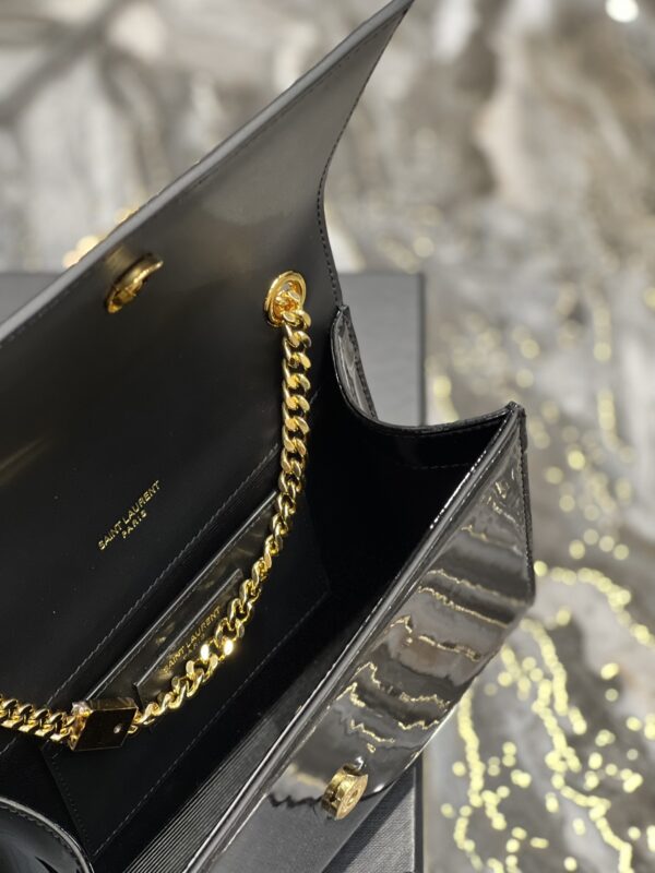 [REP 1:1] Saint Laurent Kate Monogram Shoulder Bag Light Black For Women 7.8in/20cm YSL