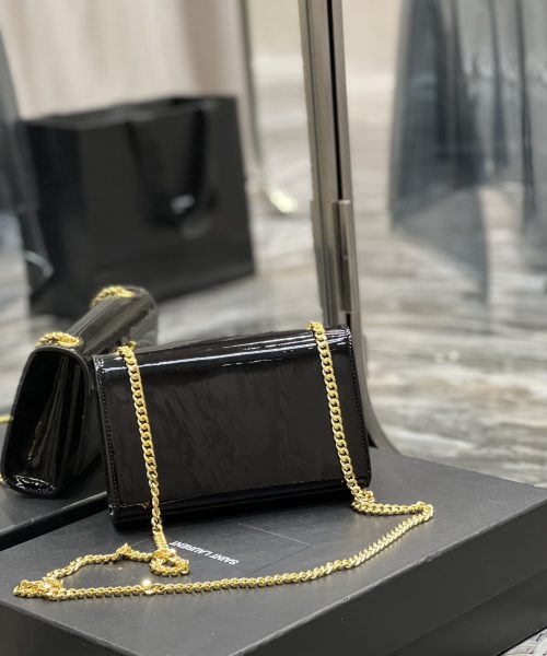 [REP 1:1] Saint Laurent Kate Monogram Shoulder Bag Light Black For Women 7.8in/20cm YSL