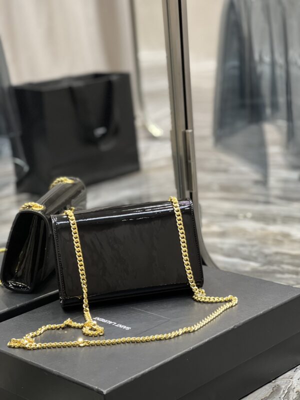 [REP 1:1] Saint Laurent Kate Monogram Shoulder Bag Light Black For Women 7.8in/20cm YSL