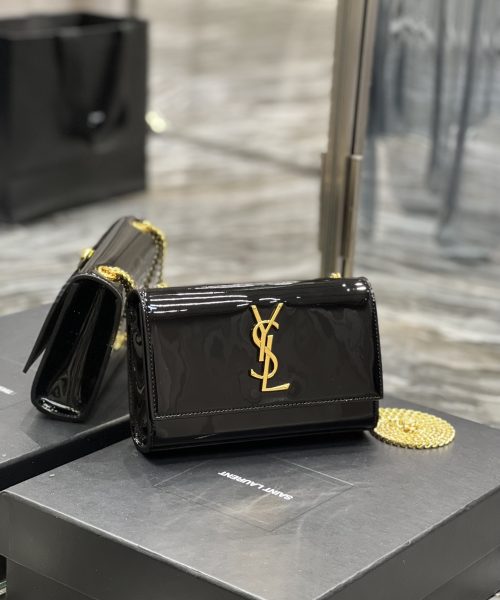[REP 1:1] Saint Laurent Kate Monogram Shoulder Bag Light Black For Women 7.8in/20cm YSL