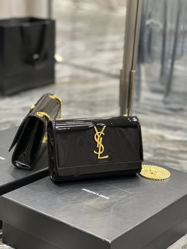 [REP 1:1] Saint Laurent Kate Monogram Shoulder Bag Light Black For Women 7.8in/20cm YSL