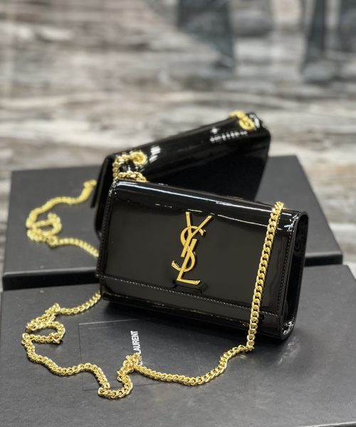 [REP 1:1] Saint Laurent Kate Monogram Shoulder Bag Light Black For Women 7.8in/20cm YSL