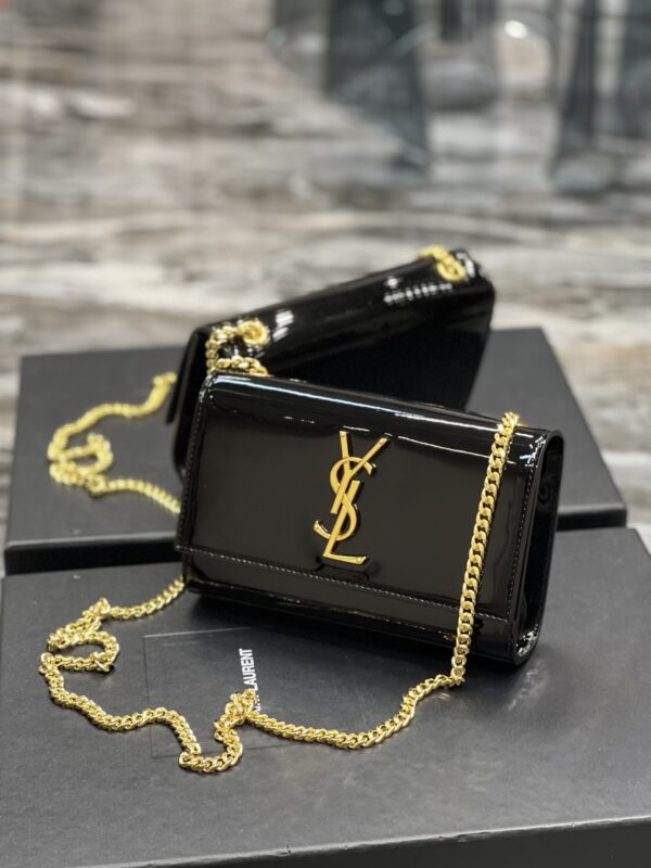 [REP 1:1] Saint Laurent Kate Monogram Shoulder Bag Light Black For Women 7.8in/20cm YSL