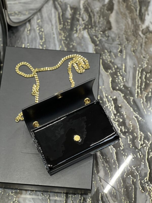 [REP 1:1] Saint Laurent Kate Monogram Shoulder Bag Light Black For Women 7.8in/20cm YSL