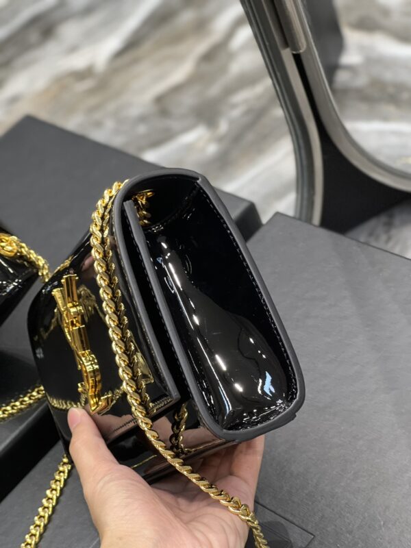 [REP 1:1] Saint Laurent Kate Monogram Shoulder Bag Light Black For Women 7.8in/20cm YSL