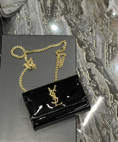 [REP 1:1] Saint Laurent Kate Monogram Shoulder Bag Light Black For Women 7.8in/20cm YSL