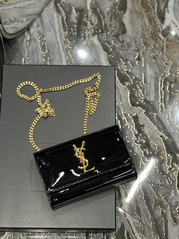 [REP 1:1] Saint Laurent Kate Monogram Shoulder Bag Light Black For Women 7.8in/20cm YSL