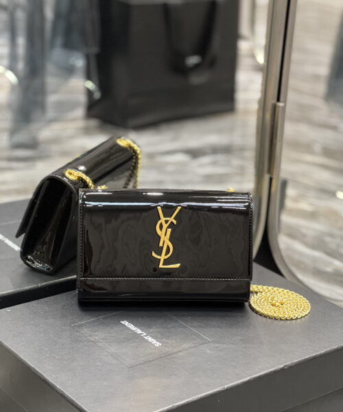 [REP 1:1] Saint Laurent Kate Monogram Shoulder Bag Light Black For Women 7.8in/20cm YSL