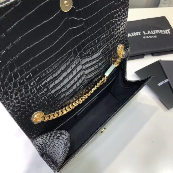 [REP 1:1] Saint Laurent Kate Small Chain Bag With Tassel In Embossed Black For Women 7.8in/20cm YSL 474366DND0J1000
