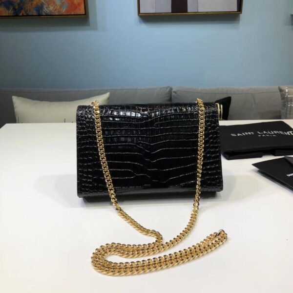 [REP 1:1] Saint Laurent Kate Small Chain Bag With Tassel In Embossed Black For Women 7.8in/20cm YSL 474366DND0J1000
