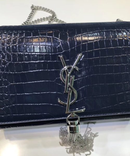 [REP 1:1] Saint Laurent Kate Small Chain Bag With Tassel In Embossed Black For Women 7.8in/20cm YSL 474366DND0N1000