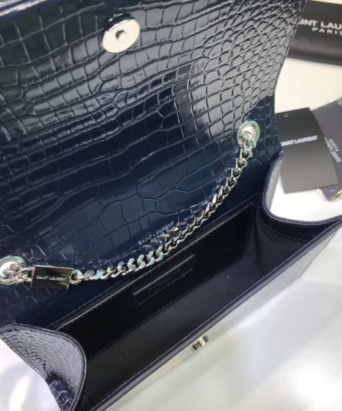 [REP 1:1] Saint Laurent Kate Small Chain Bag With Tassel In Embossed Black For Women 7.8in/20cm YSL 474366DND0N1000